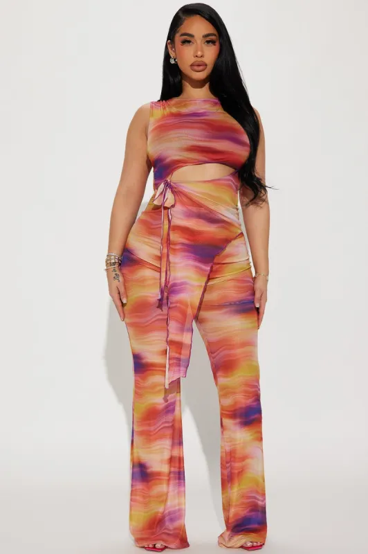 Kamali Jumpsuit - Orange/combo sold by Fashion Nova