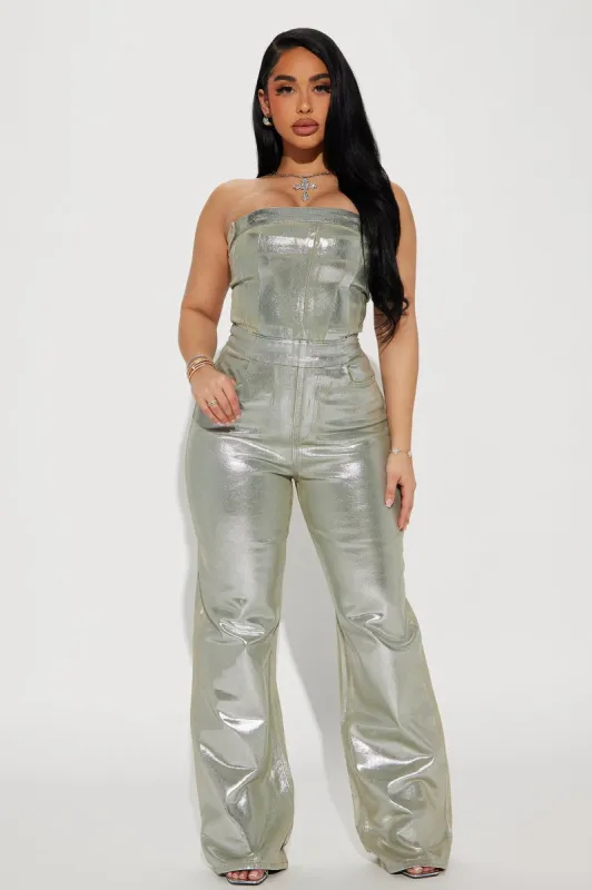 Can't Be Replicated Denim Jumpsuit - Light Wash sold by Fashion Nova
