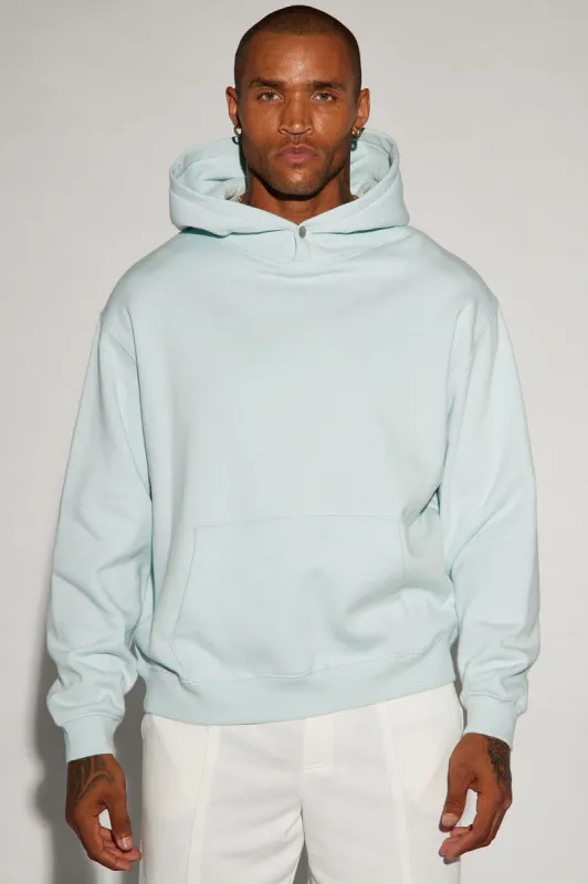 Tyson Hoodie With Snap Button - Dusty Blue sold by Fashion Nova