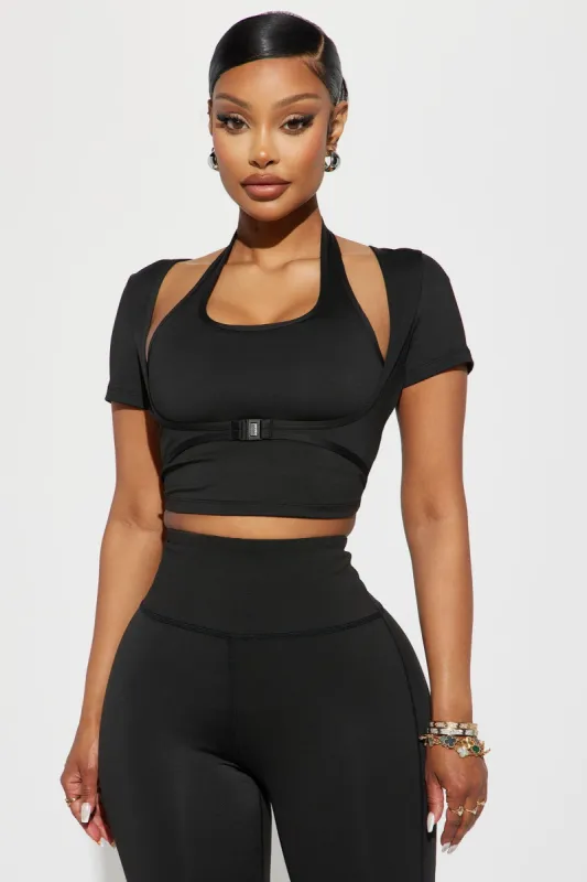 Lily Active Top - Black sold by Fashion Nova
