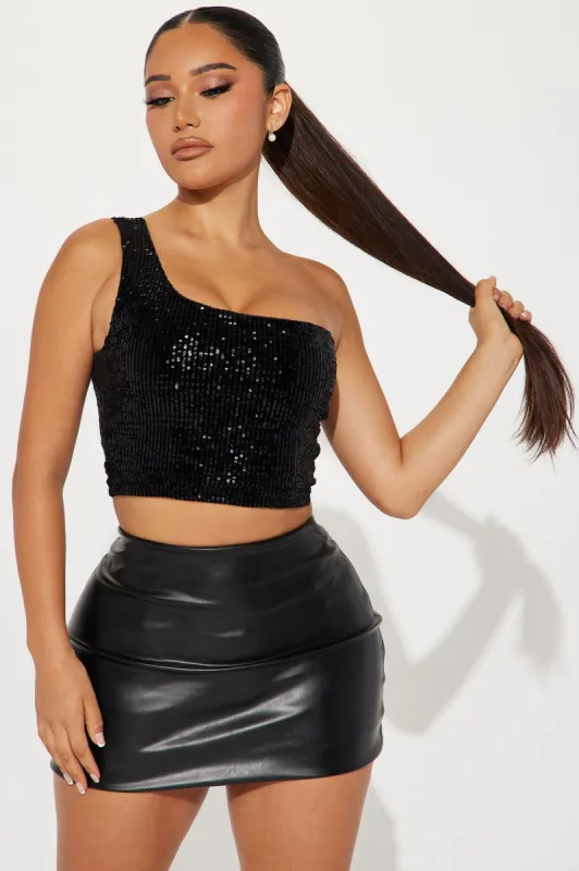 After Hours Sequin Top - Black sold by Fashion Nova