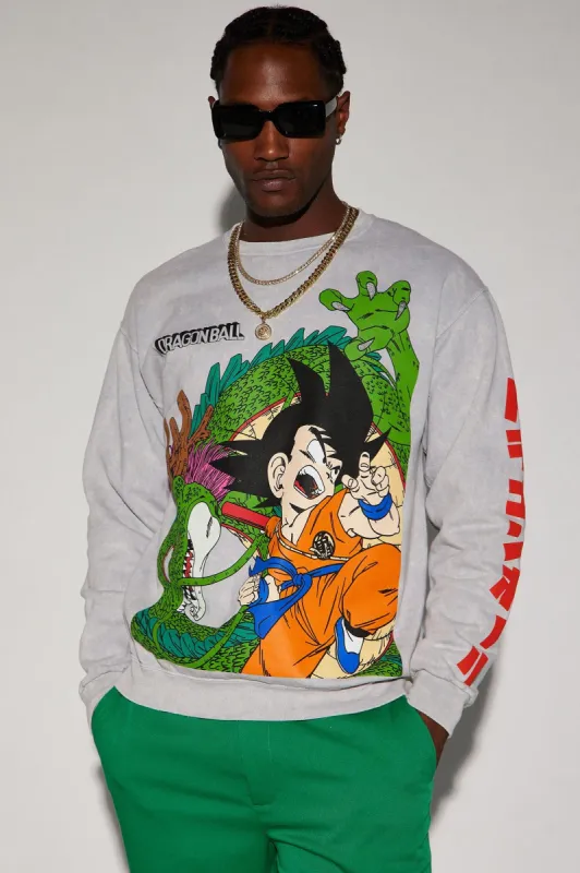 Dragon Ball Crew Neck Sweater - Heather Grey sold by Fashion Nova
