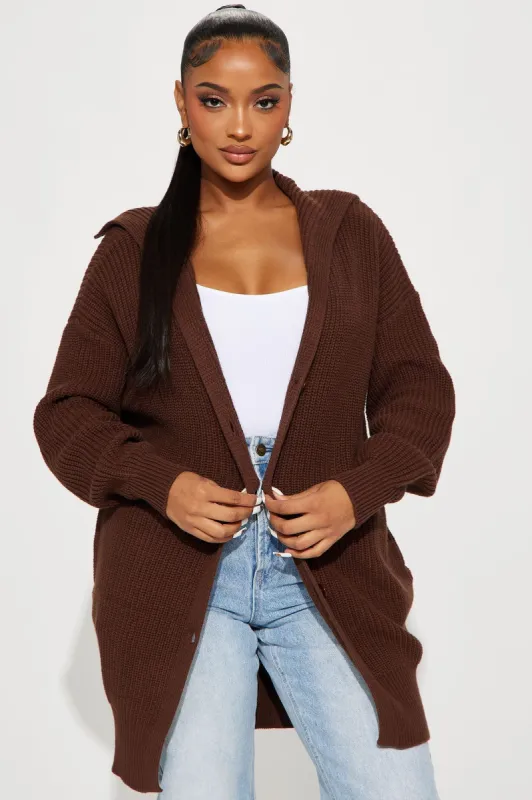 Aura Cardigan - Chocolate sold by Fashion Nova