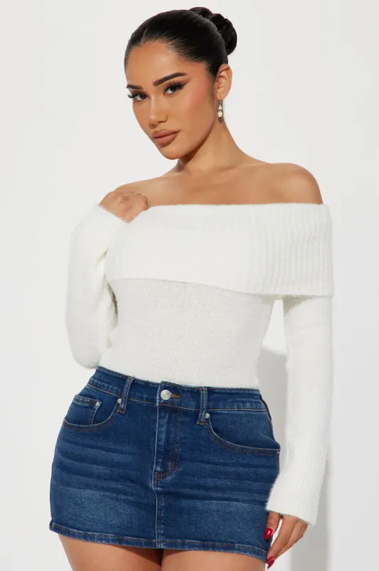 Staying With Trends Off Shoulder Sweater - Off White sold by Fashion Nova