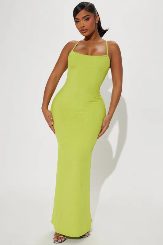 Julie Ribbed Maxi Dress - Lime sold by Fashion Nova