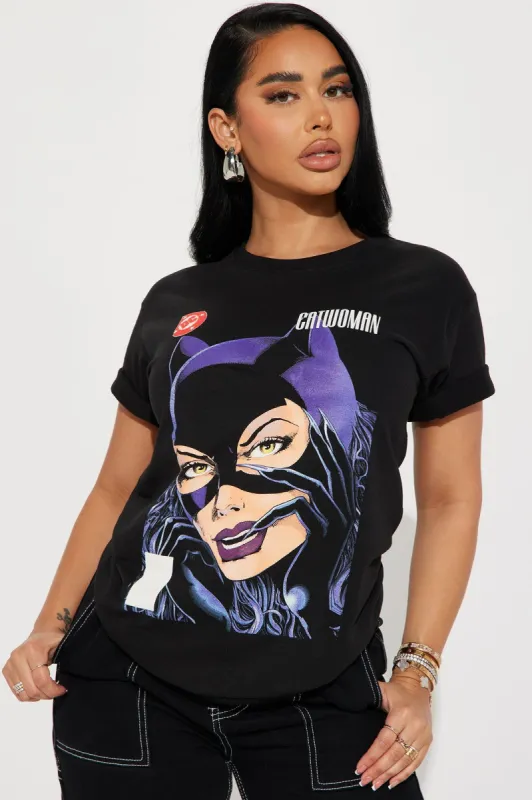 Catwoman Graphic Tee - Black sold by Fashion Nova