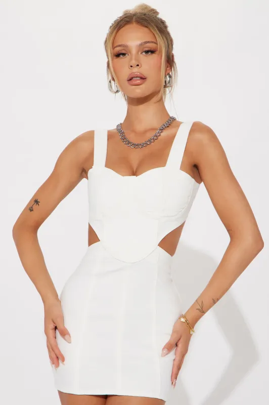 Scandalous Denim Mini Dress - White sold by Fashion Nova