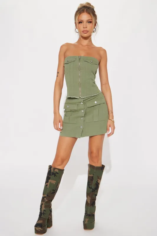 Kora Skirt Set - Olive sold by Fashion Nova