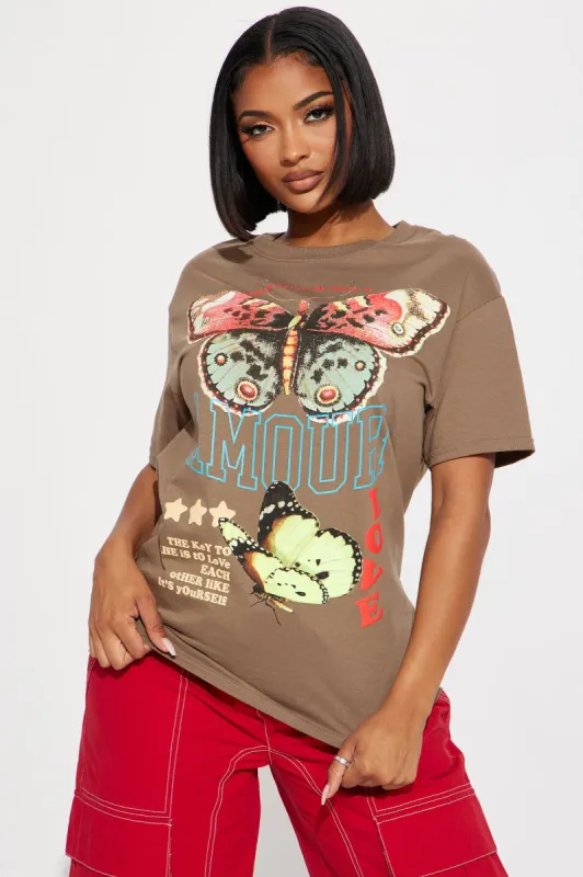 Year Of Self Love Graphic Tee - Beige sold by Fashion Nova
