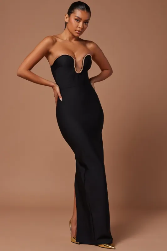 Alina Bandage Gown - Black sold by Fashion Nova