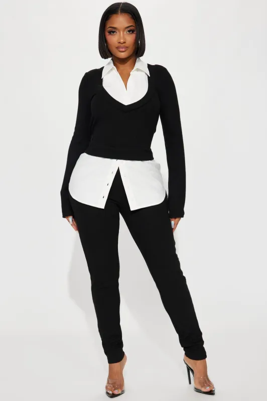 Double Booked Legging Set - Black sold by Fashion Nova