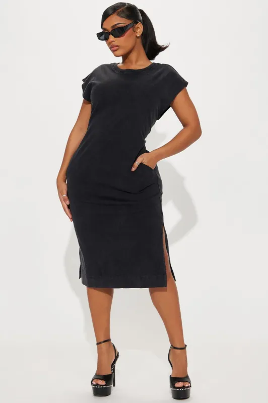 Raya Knit Midi Dress - Black sold by Fashion Nova