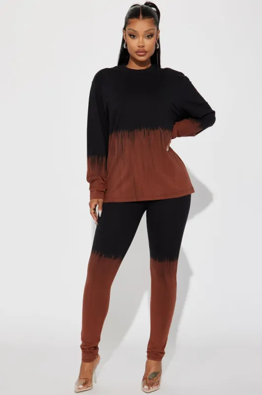 Tell Me About It Long Sleeve Legging Set - Black/combo sold by Fashion Nova