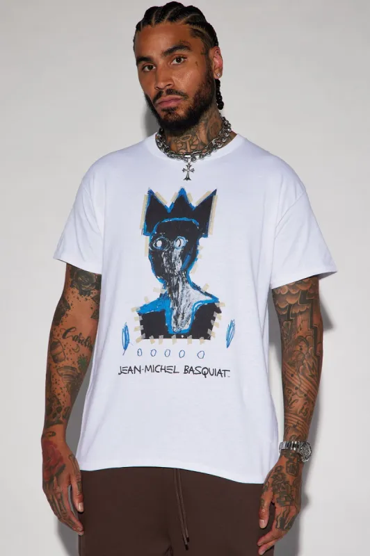 Basquiat Crown Short Sleeve Tee - White sold by Fashion Nova