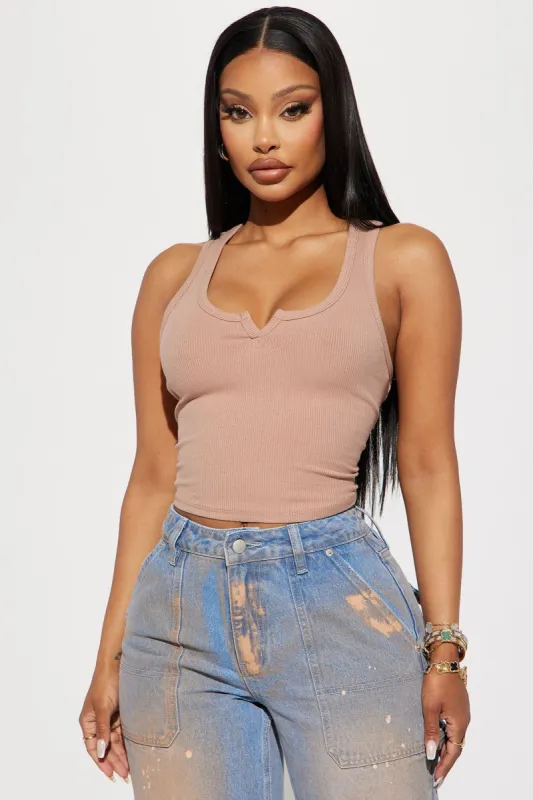 Leah Ribbed Tank Top - Nude sold by Fashion Nova