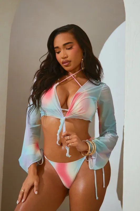 Georgiana 3 Piece Bikini Set - Blue/combo sold by Fashion Nova