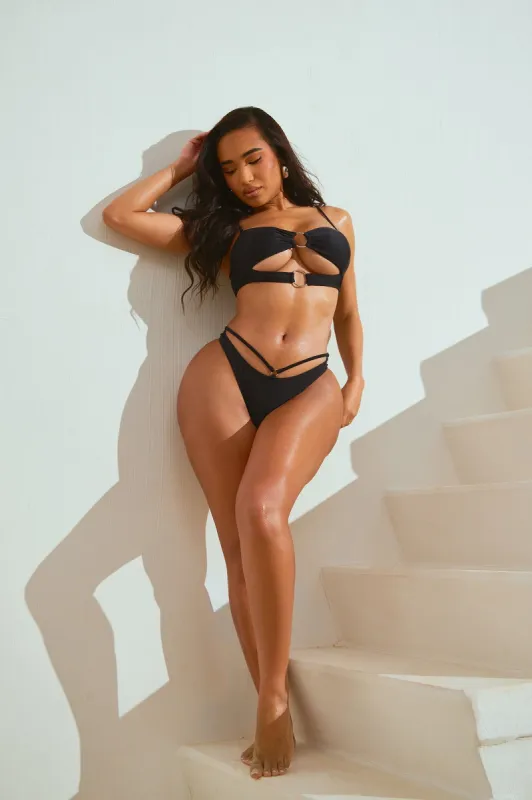 Miranda O-Ring 2 Piece Bikini - Black sold by Fashion Nova