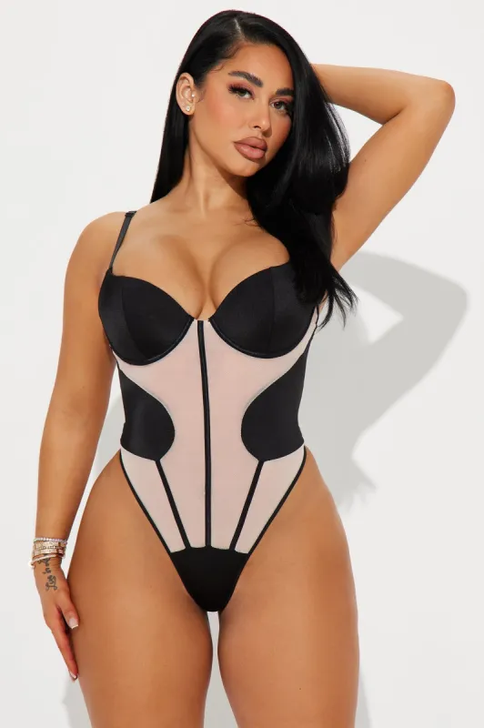 Drive You Crazy Mesh Teddy - Black sold by Fashion Nova