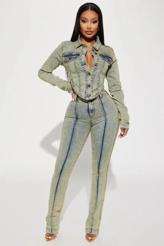 Vittoria Tinted Stretch Skinny Jeans - Light Wash sold by Fashion Nova