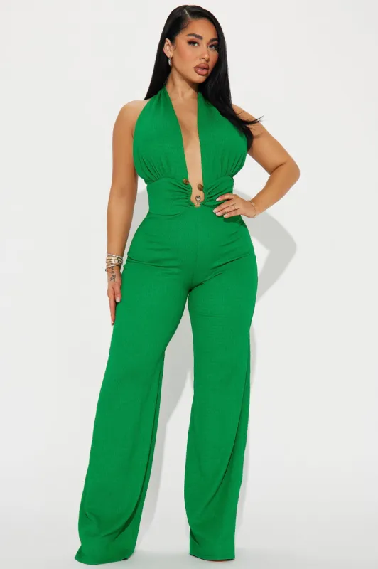 Take Me Uptown Jumpsuit  - Kelly Green sold by Fashion Nova