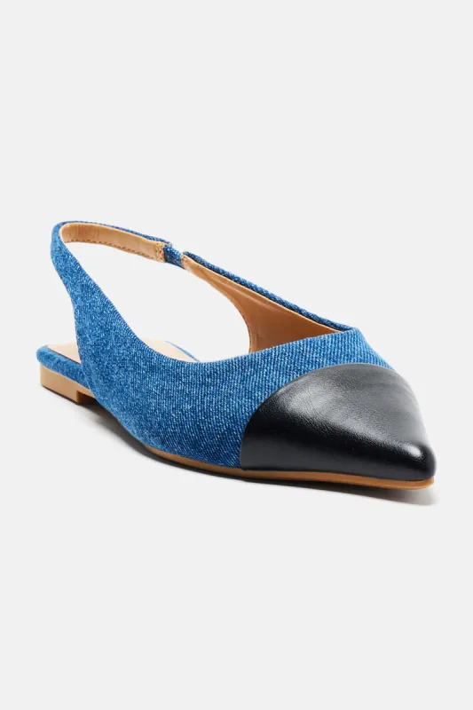Myra Slingback Flat Sandals - Denim sold by Fashion Nova