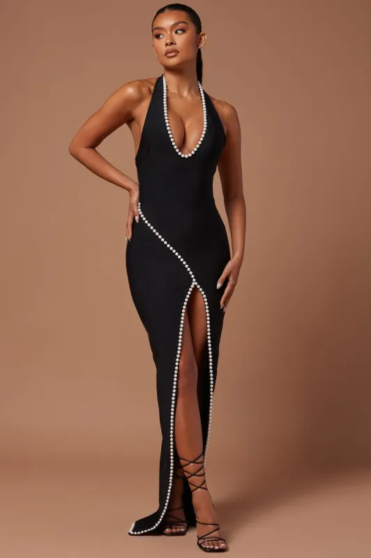 Ravenna Embellished Bandage Maxi Dress - Black sold by Fashion Nova