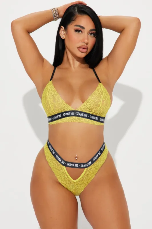 Wild Side Lace 2 Piece Set - Yellow sold by Fashion Nova