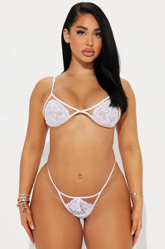 If You Let Me Lace Bra And Panty Set - White sold by Fashion Nova