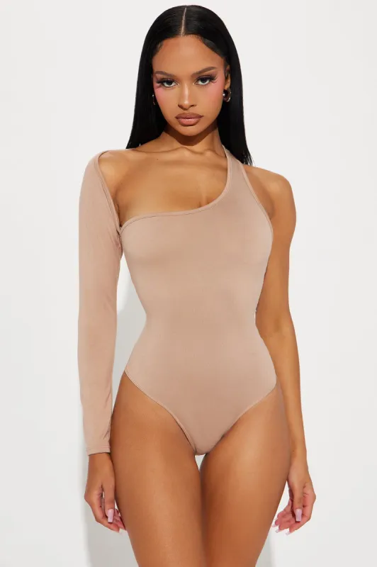 Arms Around Me Bodysuit - Taupe sold by Fashion Nova