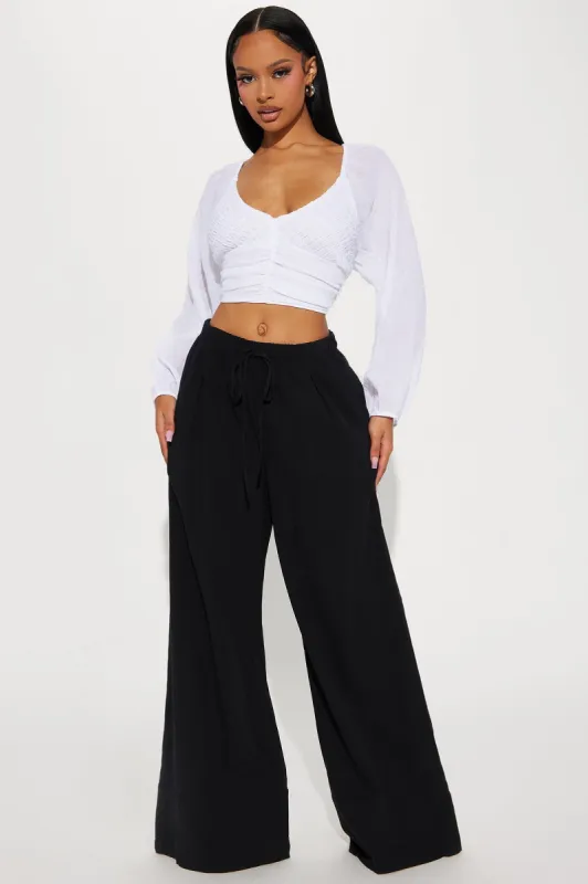 Relaxed Vibes Linen Wide Leg Pant - Black sold by Fashion Nova