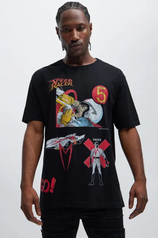 Speed Racer GO! Short Sleeve Tee - Black sold by Fashion Nova