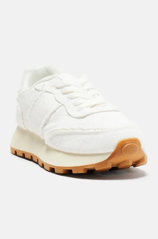 Kalia Denim Sneakers - White sold by Fashion Nova