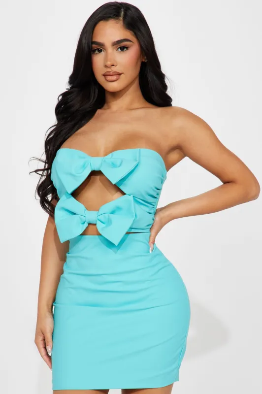 Sweet Hailey Mini Dress - Light Blue sold by Fashion Nova