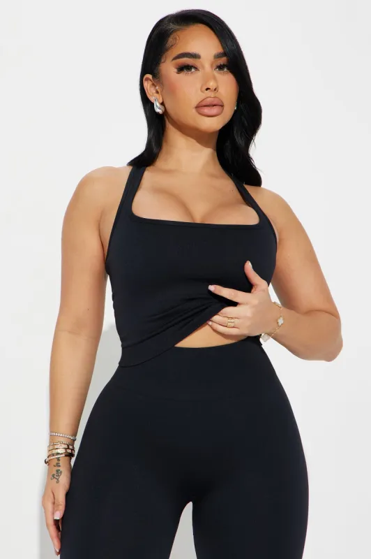 Racket Up Flex Seamless Active Top - Black sold by Fashion Nova