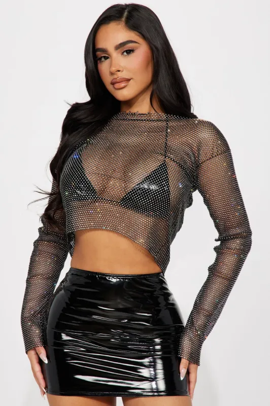 A Thousand Wishes Mesh Top - Black sold by Fashion Nova