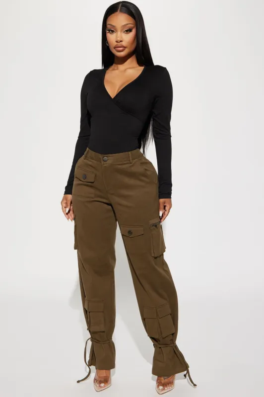 Out For The Night Cargo Pant - Olive sold by Fashion Nova