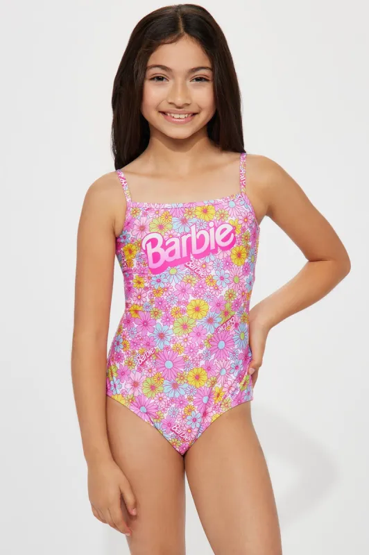 Mini Barbie Sun And Fun 1 Piece Swimsuit - Pink/combo sold by Fashion Nova