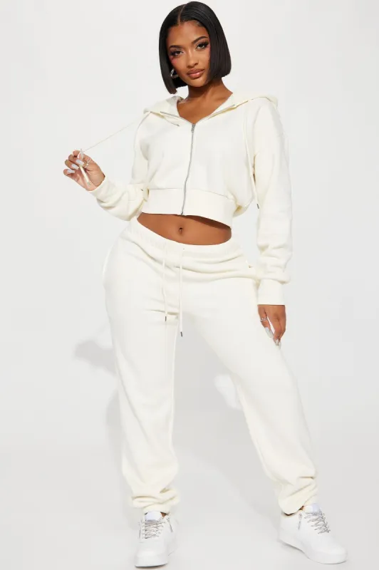 Brianna Jogger Pant Set - Cream sold by Fashion Nova