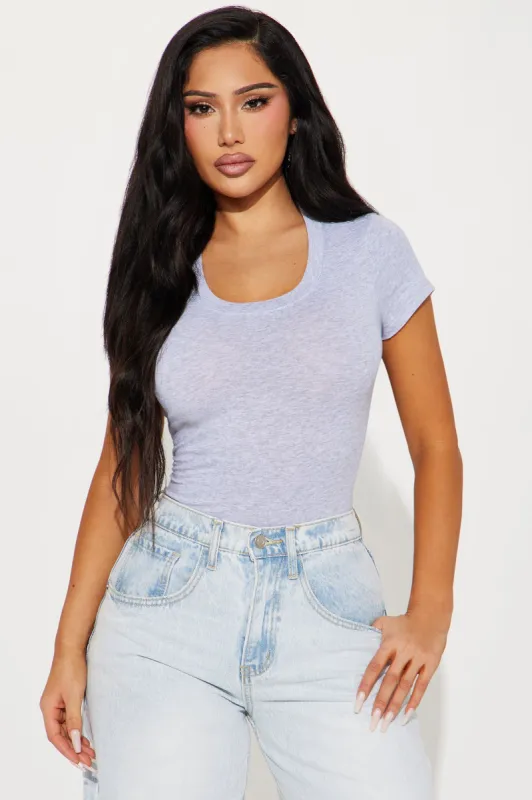Alyssa Crew Neck Top - Heather Grey sold by Fashion Nova