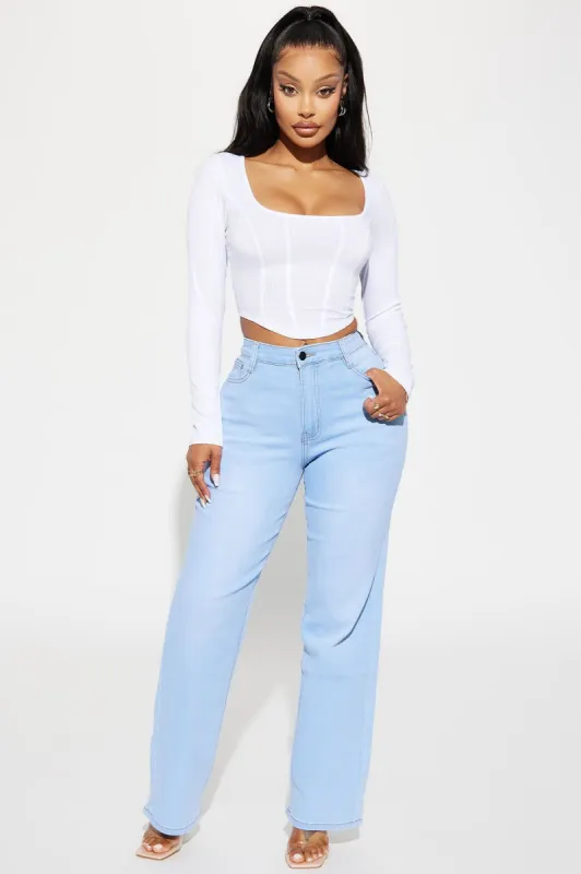 Simply Basic Stretch Straight Jeans - Light Wash sold by Fashion Nova