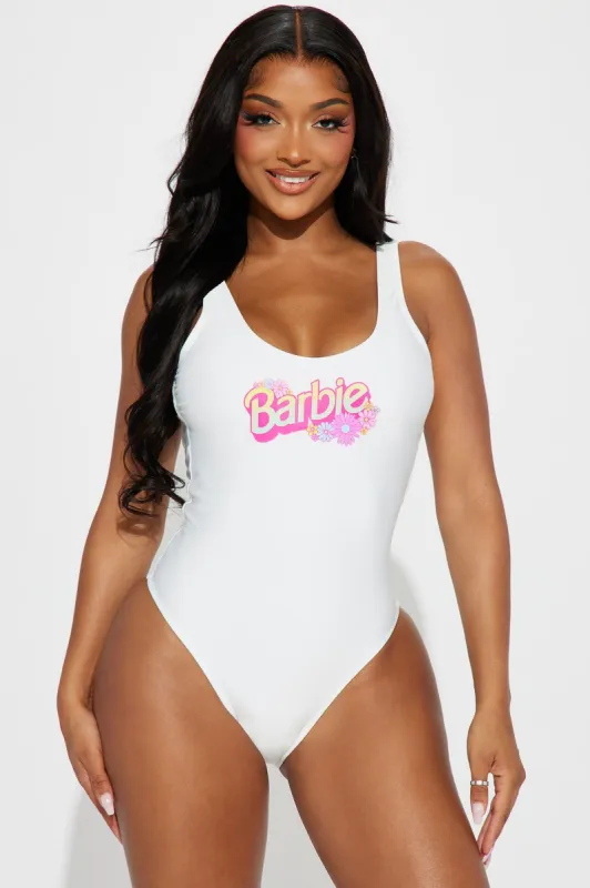 Barbie Sun And Fun 1 Piece Swimsuit - White sold by Fashion Nova