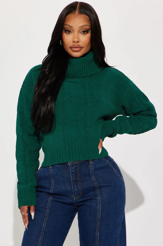 Darlene Turtleneck Sweater - Green sold by Fashion Nova