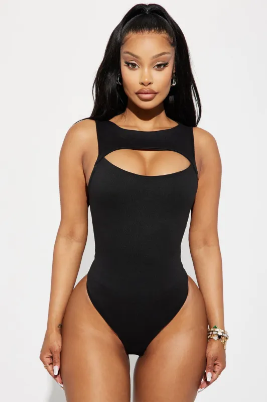 Eli Cut Out Bodysuit - Black sold by Fashion Nova