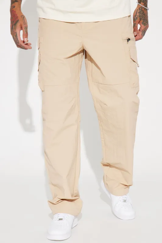 Echo Nylon Cargo Pants - Tan sold by Fashion Nova