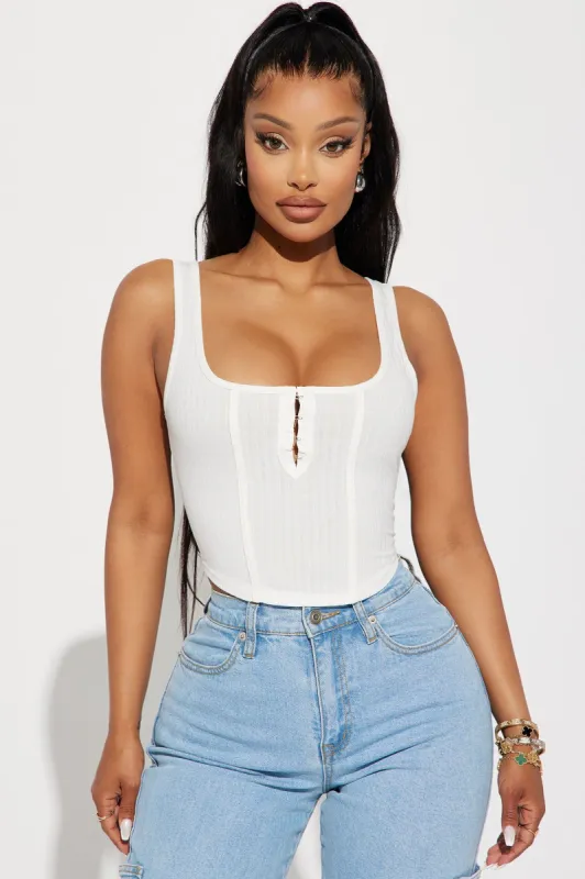 Harley Ribbed Tank Top - Off White sold by Fashion Nova