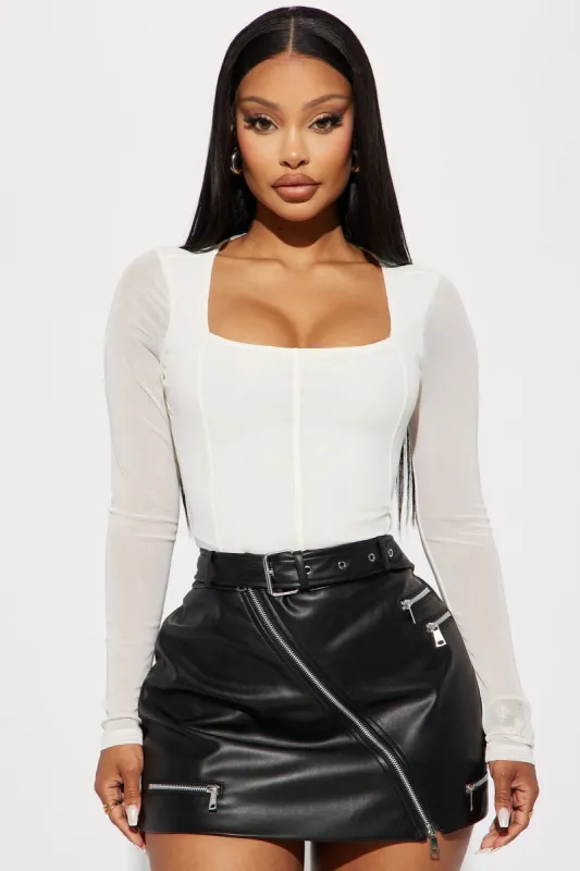 Monroe Mesh Top - Ivory sold by Fashion Nova