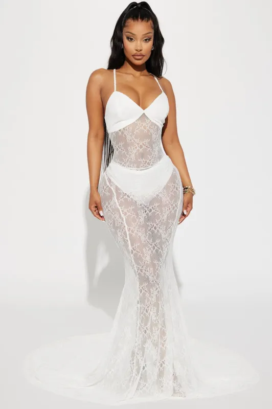 Tish Lace Maxi Dress - White sold by Fashion Nova