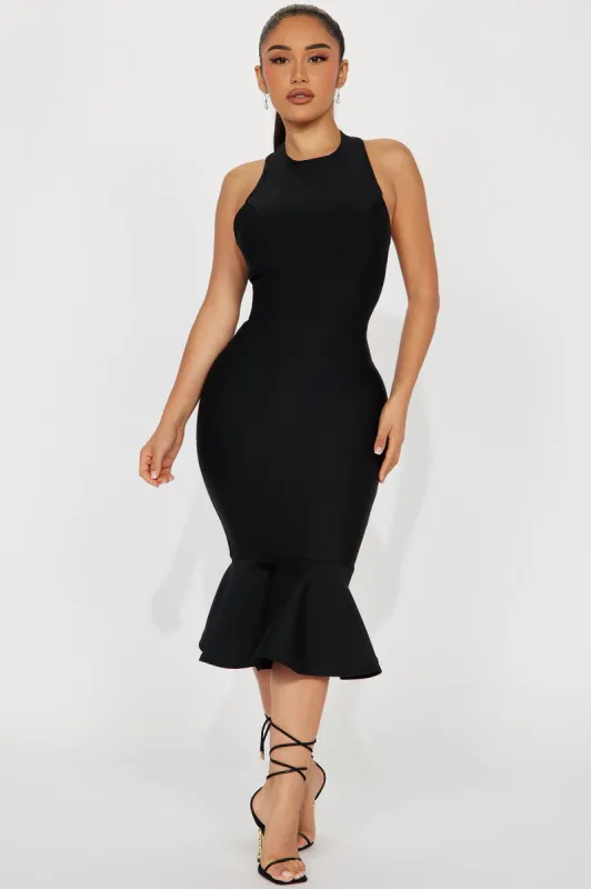 Luna Bandage Midi Dress - Black sold by Fashion Nova