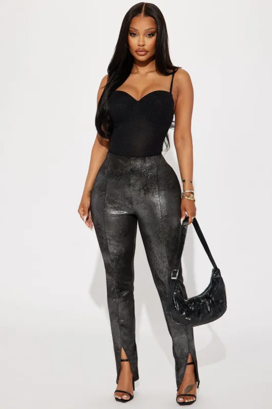 Gotta Let Go Faux Suede Legging - Silver sold by Fashion Nova