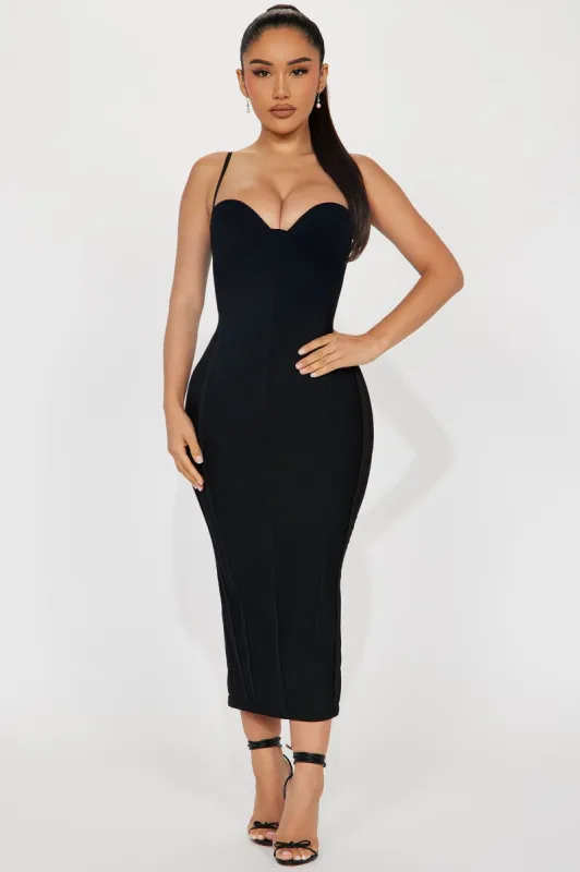 Mickie Bandage Midi Dress - Black sold by Fashion Nova